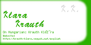 klara krauth business card